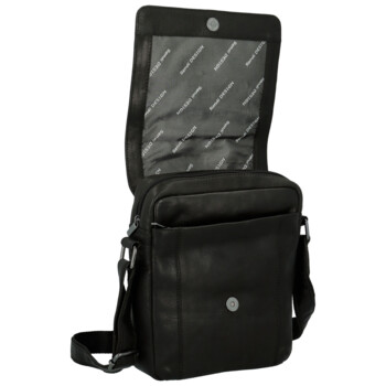 Pánska kožená crossbody taška čierna - Sendi Design Edison