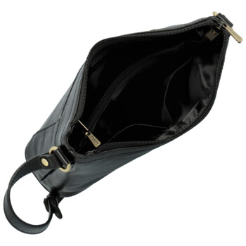 Dámska kožená crossbody kabelka čierna - Hexagona Karmen