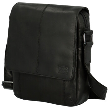 Pánska kožená crossbody taška čierna - Sendi Design Edison