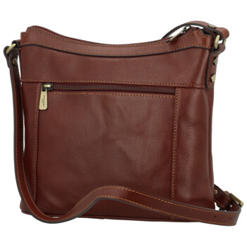 Dámska kožená crossbody kabelka hnedá - Hexagona Karmen
