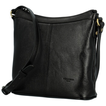 Dámska kožená crossbody kabelka čierna - Hexagona Karmen