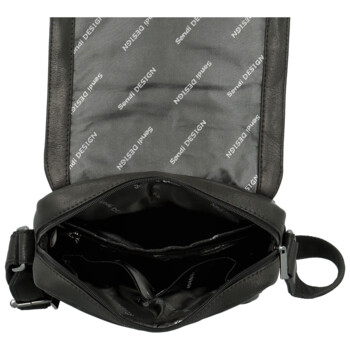 Pánska kožená crossbody taška čierna - Sendi Design Edison