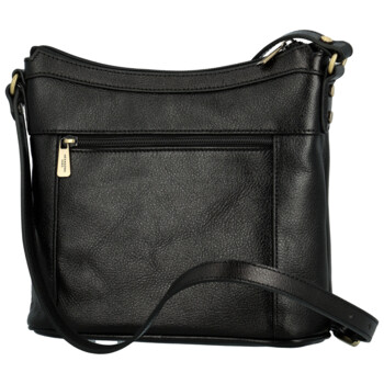 Dámska kožená crossbody kabelka čierna - Hexagona Karmen