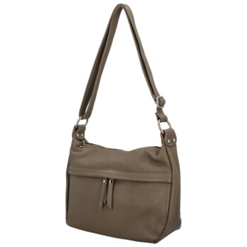 Dámska kožená crossbody kabelka taupe - Delami Vera Pelle Meyrra