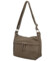Dámska kožená crossbody kabelka taupe - Delami Vera Pelle Meyrra