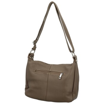 Dámska kožená crossbody kabelka taupe - Delami Vera Pelle Meyrra