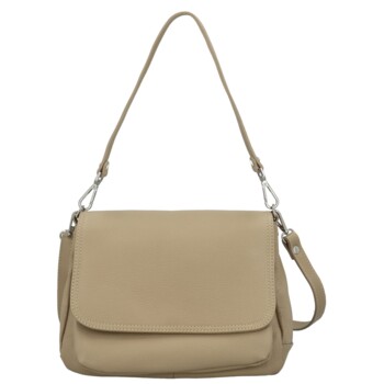 Dámska kožená crossbody kabelka béžová - Delami Vera Pelle Madleen