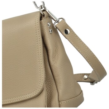 Dámska kožená crossbody kabelka béžová - Delami Vera Pelle Madleen