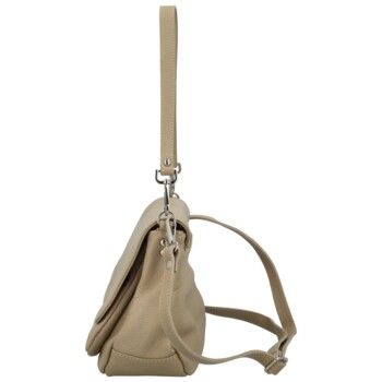 Dámska kožená crossbody kabelka béžová - Delami Vera Pelle Madleen