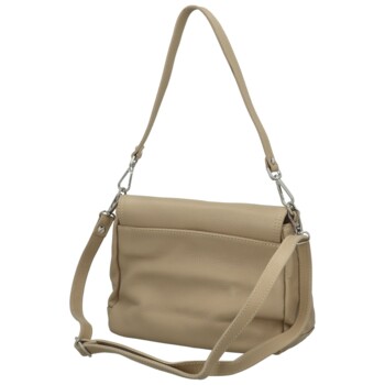 Dámska kožená crossbody kabelka béžová - Delami Vera Pelle Madleen