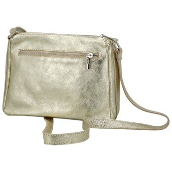 Dámska kožená crossbody kabelka zlatá - Delami Vera Pelle Bandit