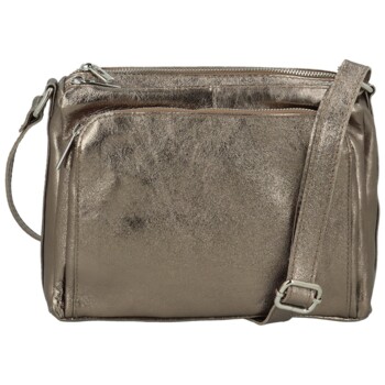 Dámska kožená crossbody kabelka bronzová - Delami Vera Pelle Bandit