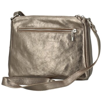 Dámska kožená crossbody kabelka bronzová - Delami Vera Pelle Bandit