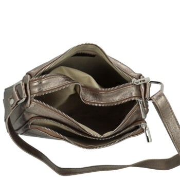 Dámska kožená crossbody kabelka bronzová - Delami Vera Pelle Bandit