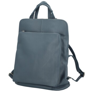 Dámsky kožený batôžtek/kabelka džínsovo modrý - Delami Houtel