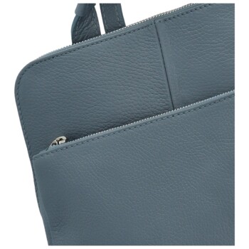 Dámsky kožený batôžtek/kabelka džínsovo modrý - Delami Houtel