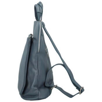 Dámsky kožený batôžtek/kabelka džínsovo modrý - Delami Houtel