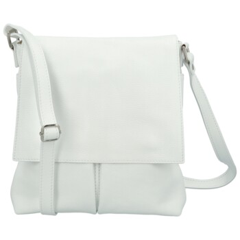 Dámska kožená crossbody kabelka biela - Delami Vera Pelle Ellie