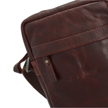 Pánska kožená crossbody taška hnedá - Greenwood Olwen
