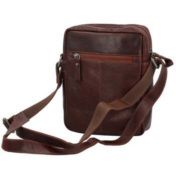 Pánska kožená crossbody taška hnedá - Greenwood Olwen