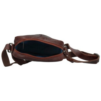 Pánska kožená crossbody taška hnedá - Greenwood Olwen