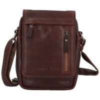 Pánska kožená crossbody taška hnedá - Greenwood Olivier
