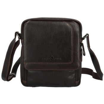 Pánska kožená crossbody taška tmavo hnedá - Greenwood Vaios