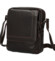 Pánska kožená crossbody taška tmavo hnedá - Greenwood Vaios