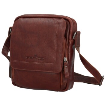 Pánska kožená crossbody taška hnedá - Greenwood Vaios