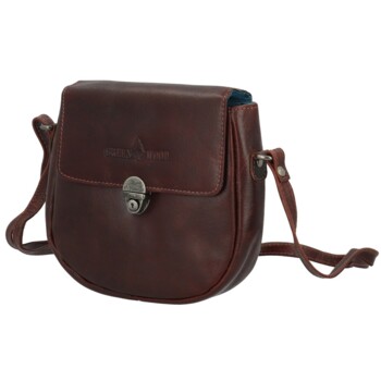 Dámska kožená crossbody kabelka hnedá - Greenwood Wika