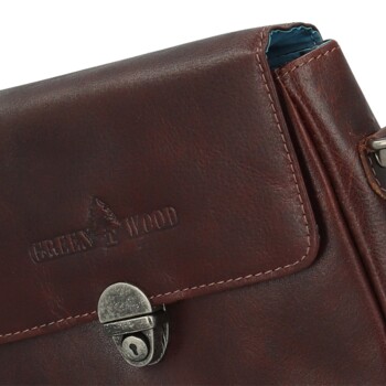 Dámska kožená crossbody kabelka hnedá - Greenwood Wika