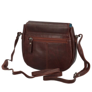 Dámska kožená crossbody kabelka hnedá - Greenwood Wika