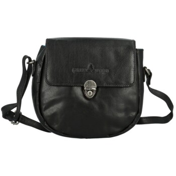 Dámska kožená crossbody kabelka čierna - Greenwood Wika