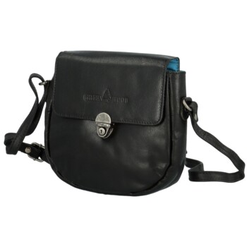 Dámska kožená crossbody kabelka čierna - Greenwood Wika