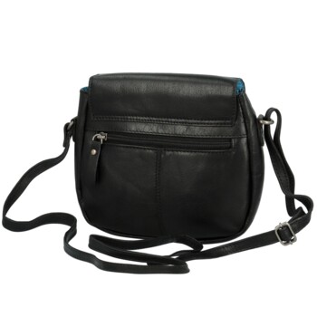 Dámska kožená crossbody kabelka čierna - Greenwood Wika