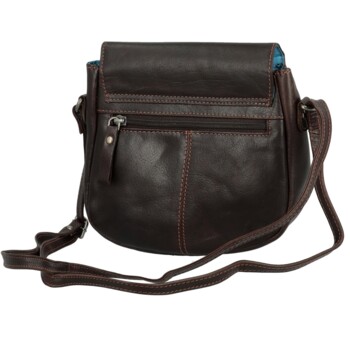 Dámska kožená crossbody kabelka tmavo hnedá - Greenwood Wika