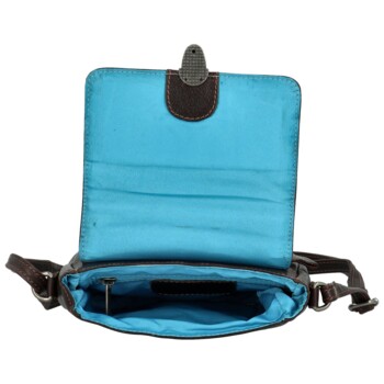 Dámska kožená crossbody kabelka tmavo hnedá - Greenwood Wika