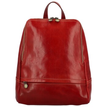 Dámsky kožený batoh červený - Delami Vera Pelle Mallory