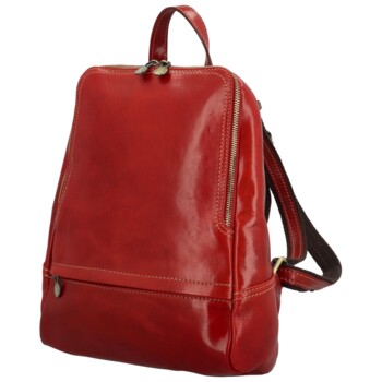 Dámsky kožený batoh červený - Delami Vera Pelle Mallory
