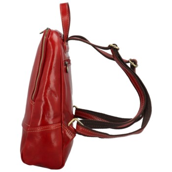 Dámsky kožený batoh červený - Delami Vera Pelle Mallory