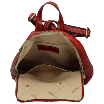 Dámsky kožený batoh červený - Delami Vera Pelle Mallory