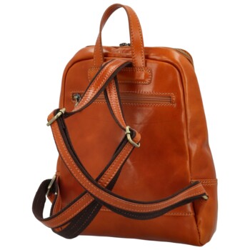 Dámsky kožený batoh koňakový - Delami Vera Pelle Mallory