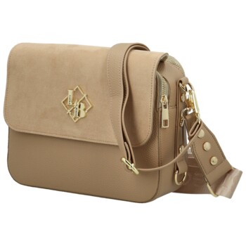 Dámska crossbody kabelka taupe - Laura Biaggi Wiana
