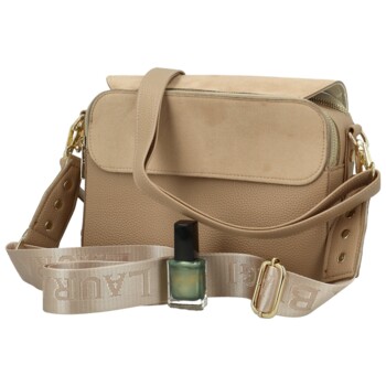 Dámska crossbody kabelka taupe - Laura Biaggi Wiana