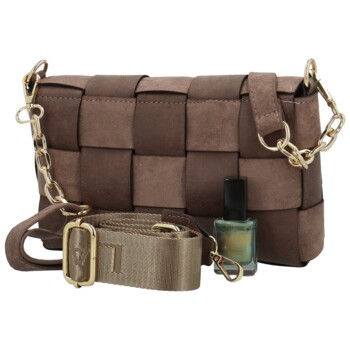 Dámska crossbody kabelka taupe - Laura Biaggi Fabia