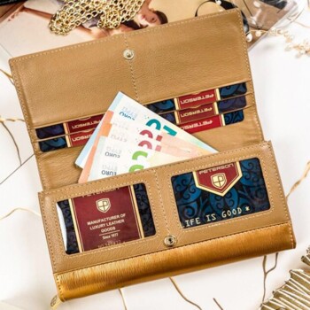 Dámska kožená peňaženka zlatá - Peterson Brita