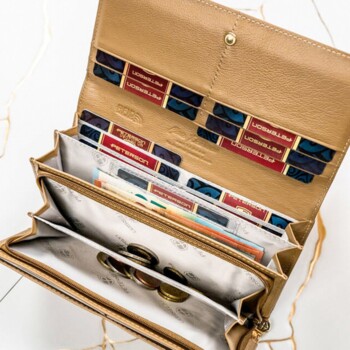 Dámska kožená peňaženka zlatá - Peterson Brita