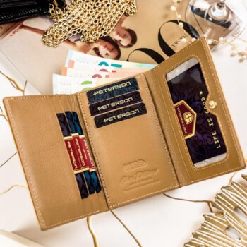 Dámska kožená peňaženka zlatá - Peterson Gvenda
