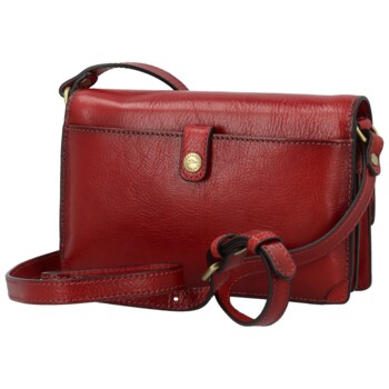 Dámska kožená crossbody kabelka vínová - Katana Saire