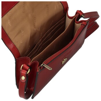 Dámska kožená crossbody kabelka vínová - Katana Saire